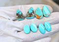 Natural American Turquoise Gemstone Smooth Mix Shape Cabochon High Quality Loose Gemstones For Jewelry Making 13-19 MM Size 4 Pair V3795