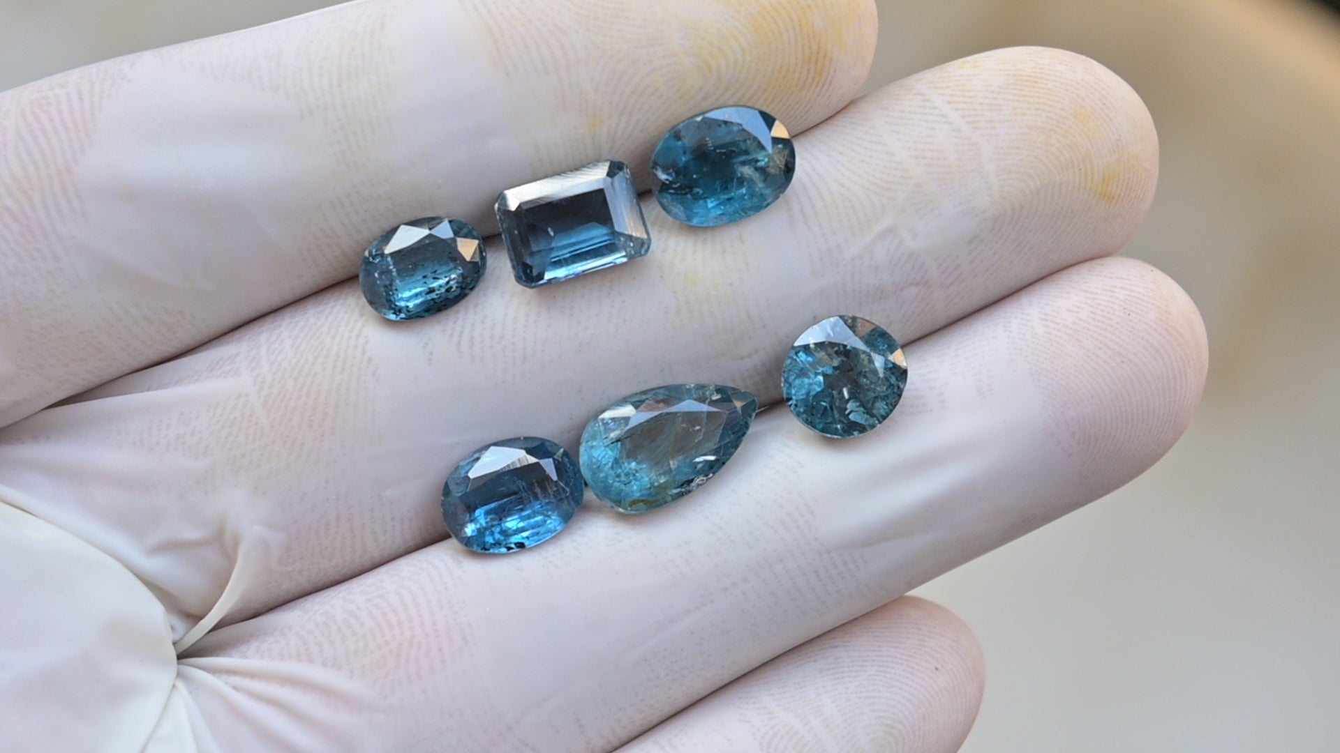 Natural Teal Green Kyanite Gemstone Faceted Cut Mix High Quality Loose Gemstone For Jewelry Making Wholesalegems 8-12 MM Size 6 Pcs SM25449