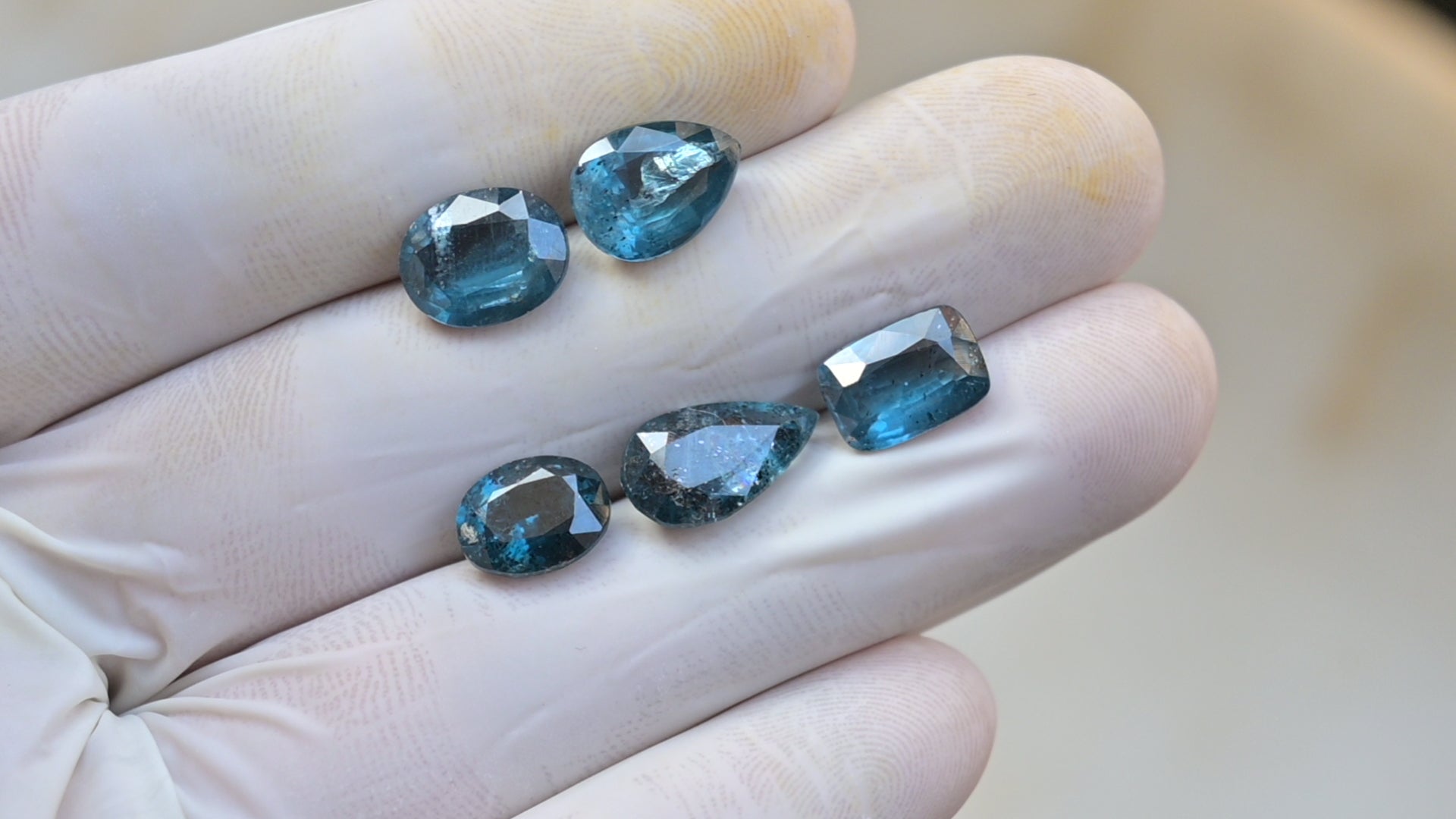 Natural Teal Green Kyanite Gemstone Faceted Cut Mix High Quality Loose Gemstone For Jewelry Making Wholesalegems 9-12 MM Size 5 Pcs SM25450