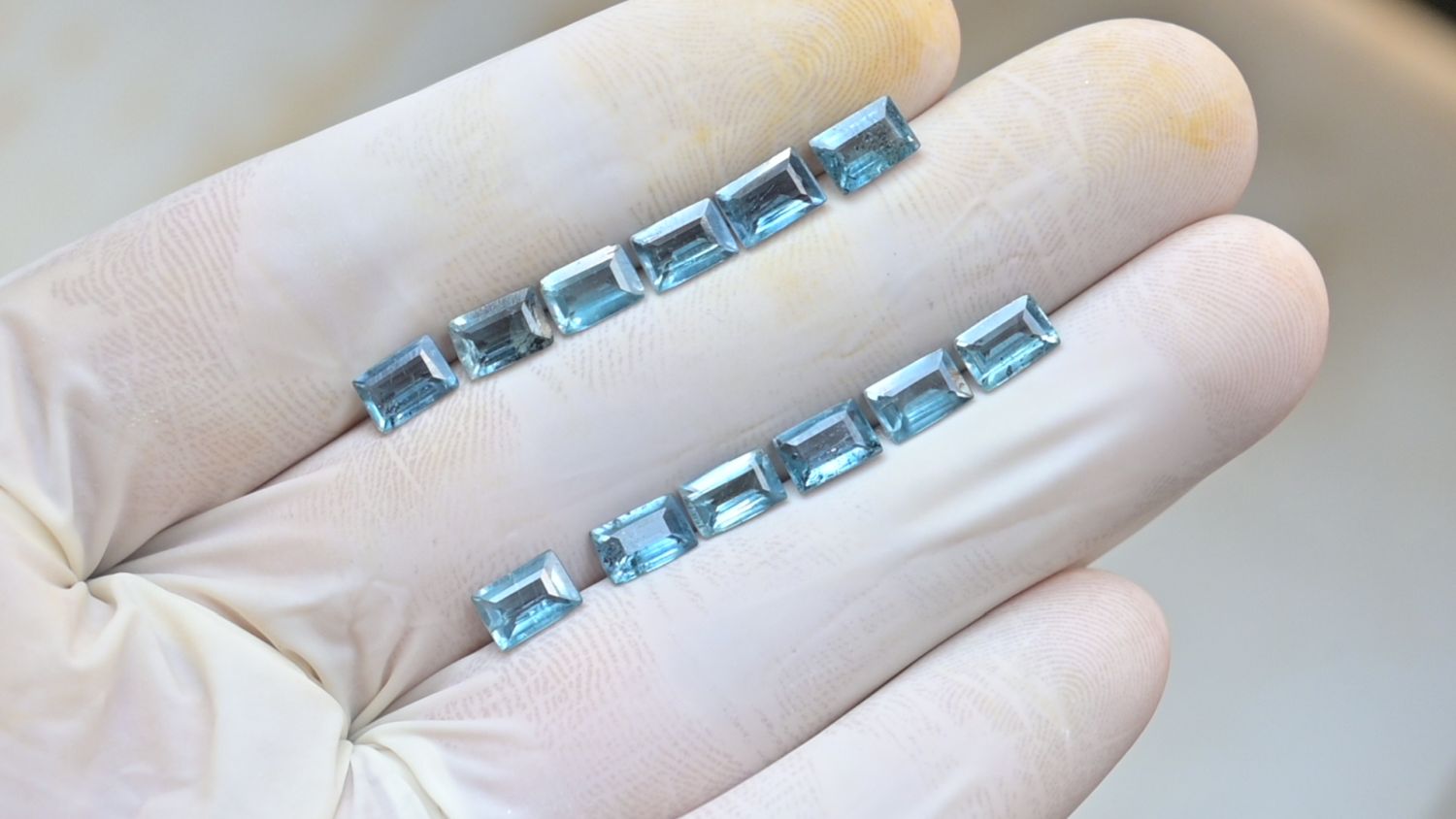 Natural Teal Green Kyanite Gemstone Faceted Cut Rectangle Loose Gemstone For Jewelry Making Wholesalegems 6x4 MM Size 12 Pcs SM25452