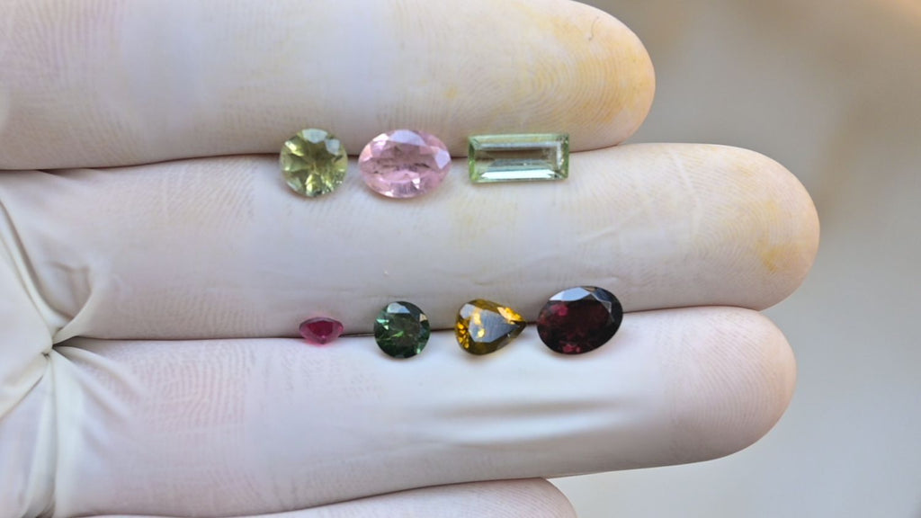 Natural Tourmaline Gemstone Faceted Cut Mix Loose Gemstone For Jewelry Making Wholesalegems 4-9 MM Size 7 Pcs SM25453