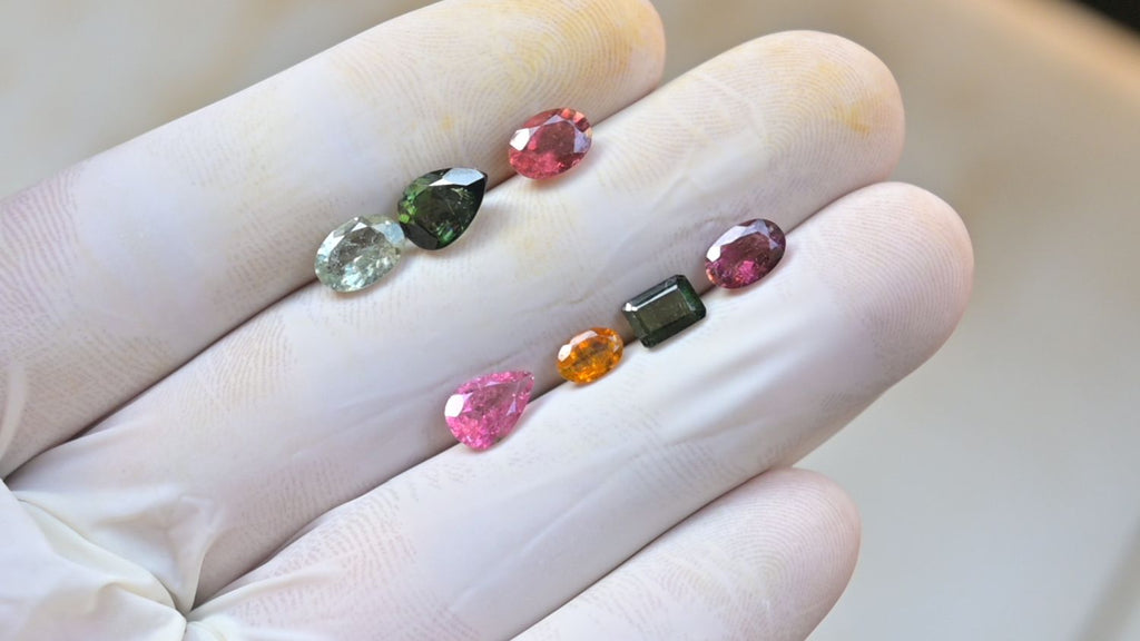 Natural Tourmaline Gemstone Faceted Cut Mix Shape Loose Gemstone For Jewelry Making Wholesalegems 5-8 MM Size 7 Pcs SM25454