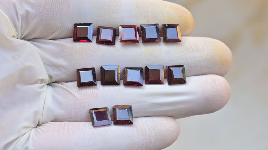 Natural Garnet Gemstone Faceted Cut Cushion Shape High Quality Loose Gemstone For Jewelry Making Wholesalegems 7 MM Size 12 Pcs SM25457