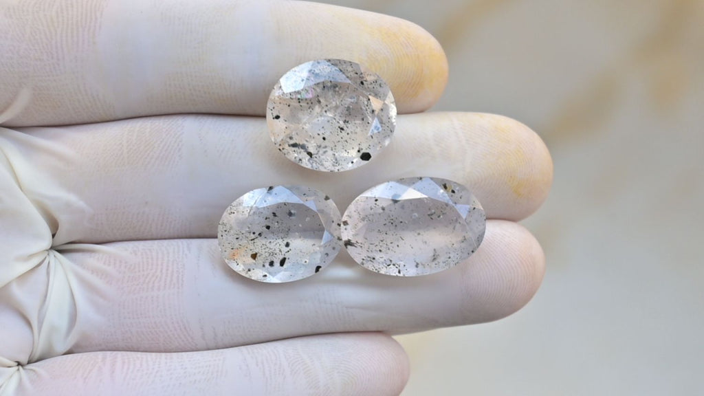 Natural Super Seven Gemstone Faceted Cut Oval High Quality Loose Gemstone For Jewelry Making Wholesalegems 17-19 MM Size 3 Pcs SM25459
