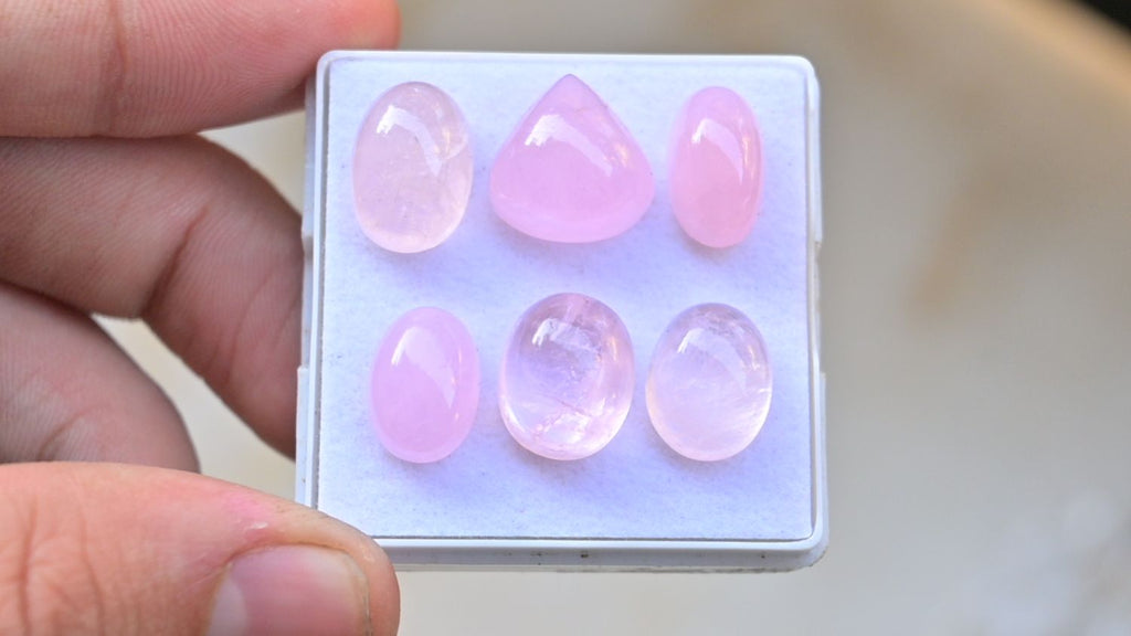 Natural Morganite Gemstone Smooth Mix Cabochon High Quality Loose Gemstone For Jewelry Making Wholesalegems 12-13 MM Size 6 Pcs SM25470