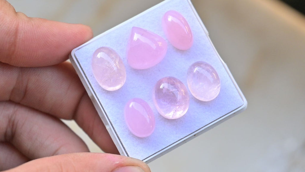 Natural Morganite Gemstone Smooth Mix Cabochon High Quality Loose Gemstone For Jewelry Making Wholesalegems 12-13 MM Size 6 Pcs SM25470