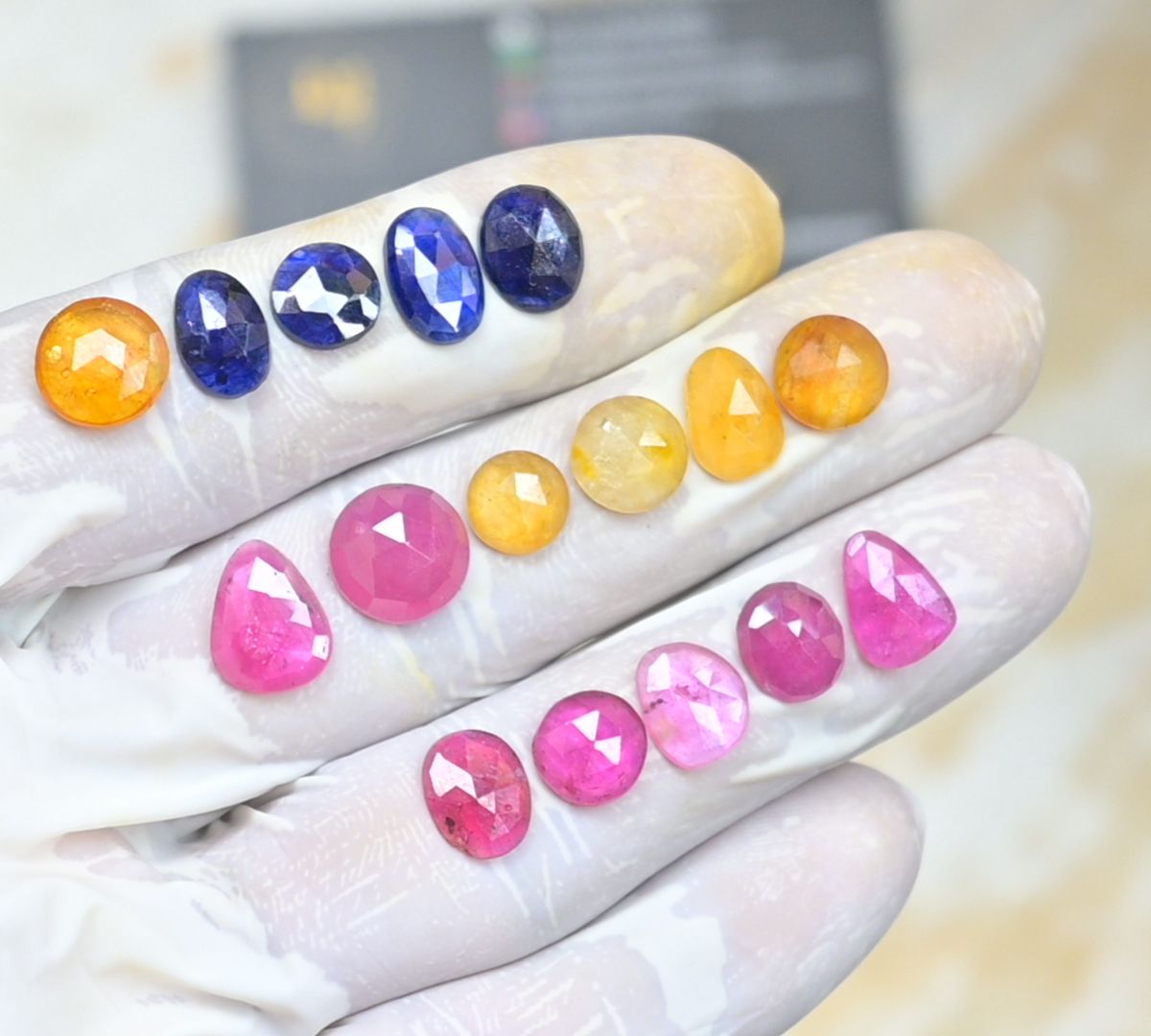 Natural Multi Sapphire Gemstone Rose Cut Mix Cabochon Loose Gemstone For Jewelry Making Wholesalegems 8-12 MM Size 16 Pcs SM25478