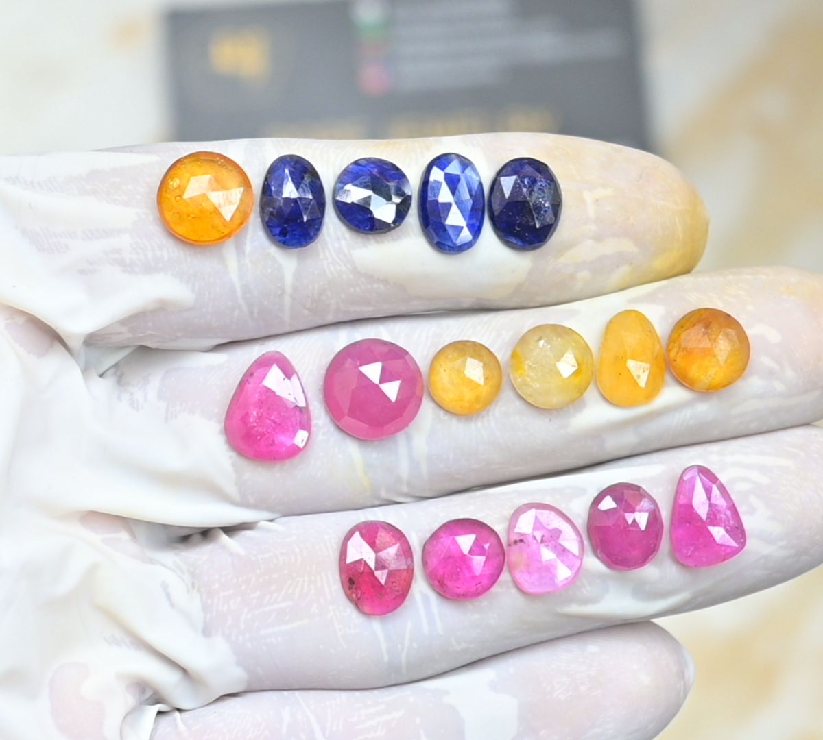 Natural Multi Sapphire Gemstone Rose Cut Mix Cabochon Loose Gemstone For Jewelry Making Wholesalegems 8-12 MM Size 16 Pcs SM25478