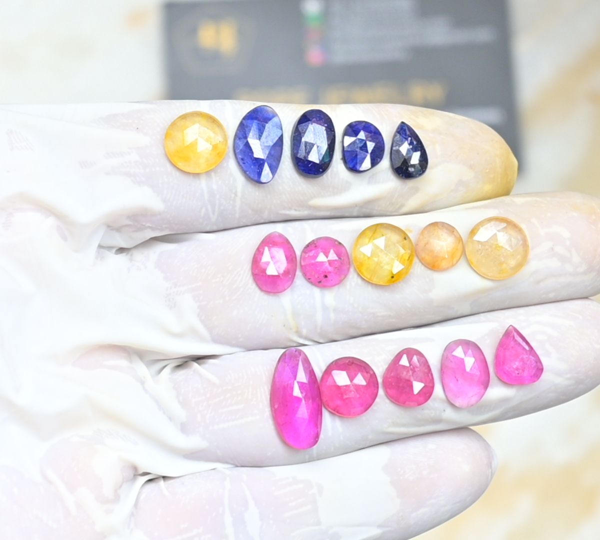 Natural Multi Pink Sapphire Gemstone Rose Cut Mix Cabochon Loose Gemstone For Jewelry Making Wholesalegems 8-16 MM Size 15 Pcs SM25479