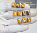 Natural Tiger Eye Gemstone Smooth Rectangle Shape Cabochon Loose Gemstone For Jewelry Making Wholesalegems 11x9 MM Size 10 Pcs SM25484