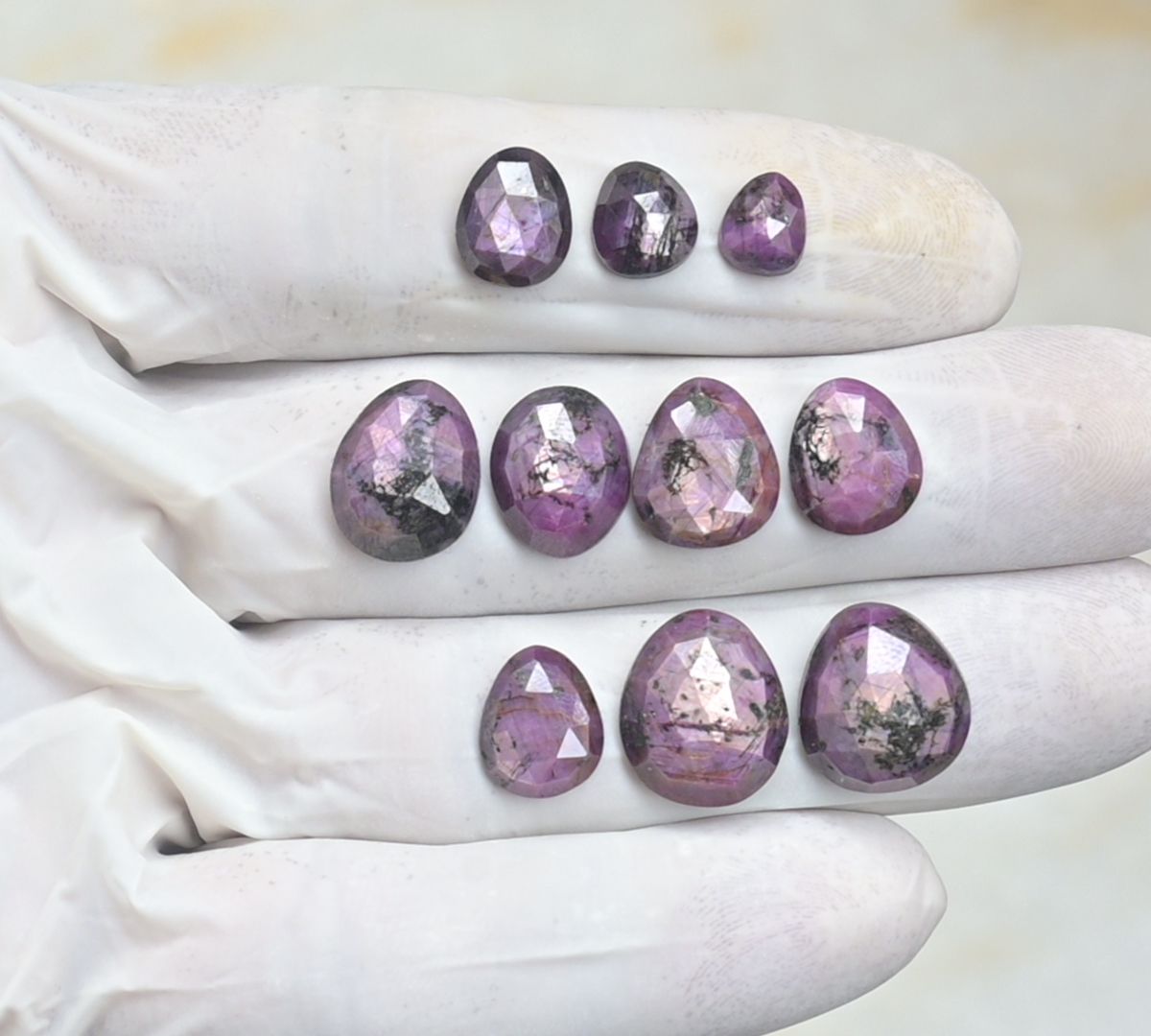 Natural Sapphire Gemstone Rose Cut Fancy Shape Cabochon Loose Gemstone For Jewelry Making Wholesalegems 9-14 MM Size 10 Pcs SM25486