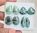 Natural Emerald Gemstone Rose Cut Mix Cabochon High Quality Loose Gemstone For Jewelry Making Wholesalegems 17-24 MM Size 4 Pair SM25487
