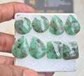 Natural Emerald Gemstone Rose Cut Mix Cabochon High Quality Loose Gemstone For Jewelry Making Wholesalegems 17-23 MM Size 4 Pair SM25488