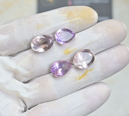 Natural Ametrine Gemstone Faceted Cut Mix Shape High Quality Loose Gemstone For Jewelry Making Wholesalegems 13-15 MM Size 4 Pcs SM25494