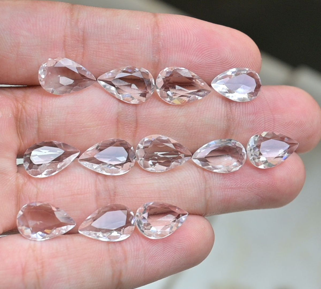 Natural Crystal Gemstone Faceted Cut Pear Shape High Quality Loose Gemstone For Jewelry Making Wholesalegems 13x8 MM Size 14 Pcs SM25495