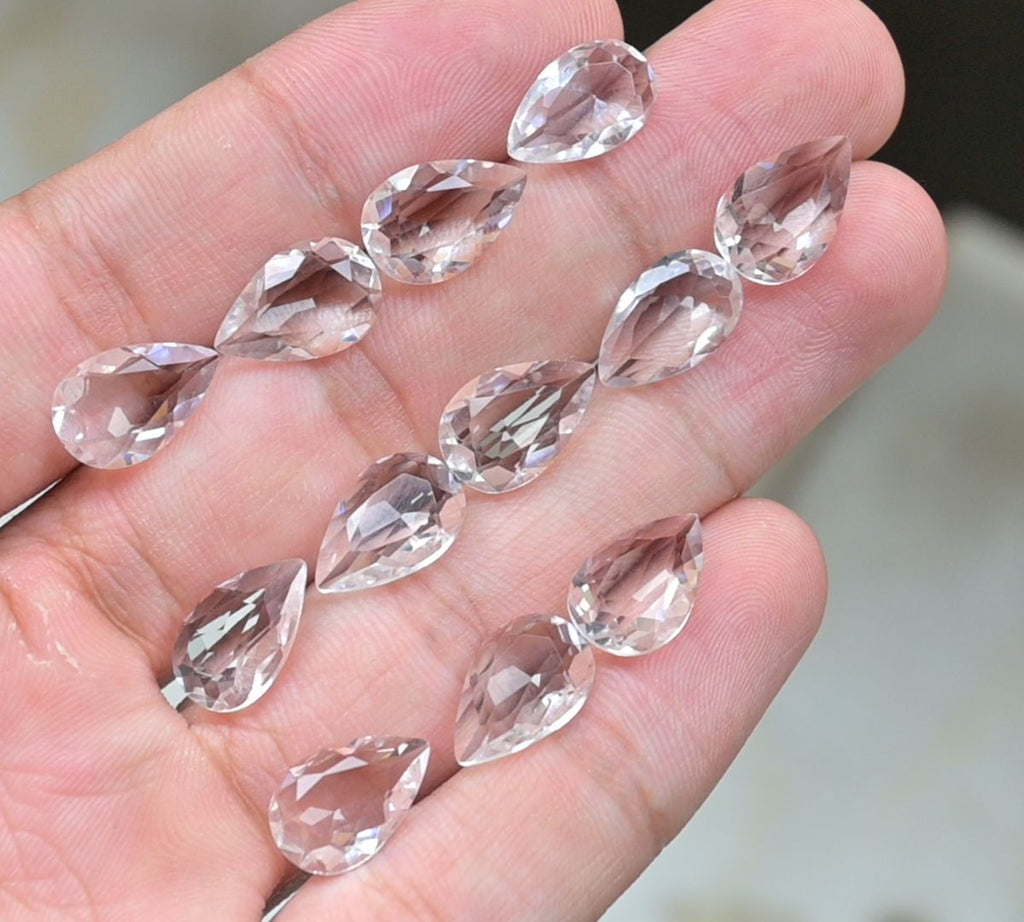 Natural Crystal Gemstone Faceted Cut Pear Shape High Quality Loose Gemstone For Jewelry Making Wholesalegems 13x8 MM Size 14 Pcs SM25495