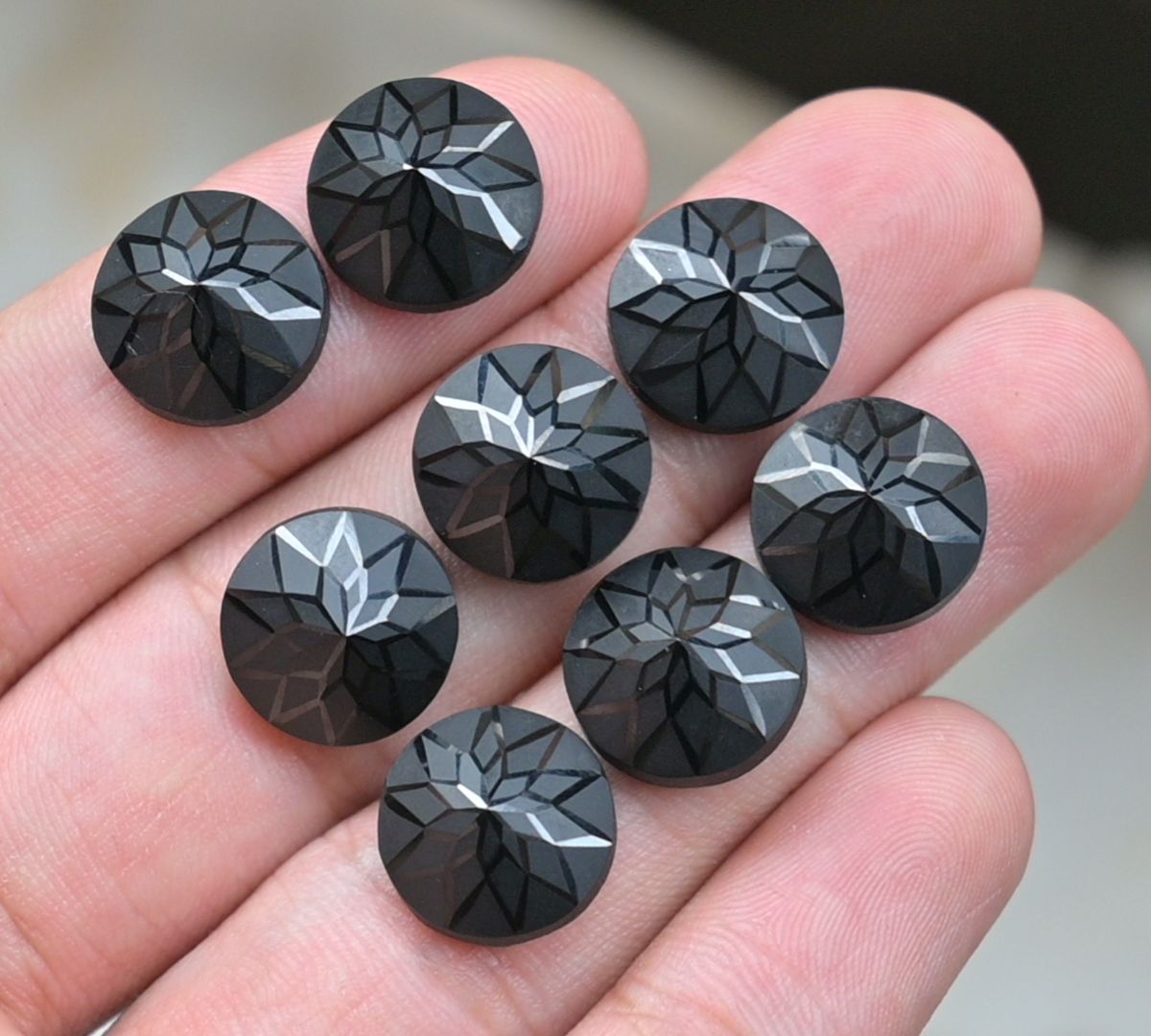 Natural Black Spinel Gemstone Precious Cut Round High Quality Loose Gemstone For Jewelry Making Wholesalegems 12 MM Size 8 Pcs SM25496
