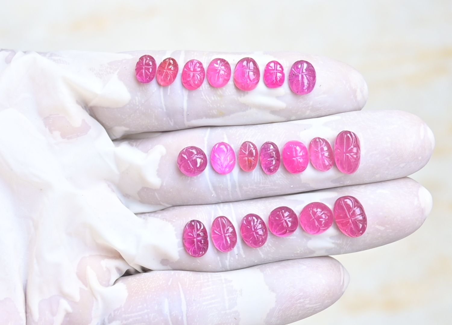 Natural Ruby Gemstone Hand Carved Mix Shape Cabochon High Quality Loose Gemstones For Jewelry Making 7-11 MM Size 20 Pcs V3807