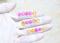 Natural Thailand Multi Sapphire Gemstone Rose Cut Round Shape Cabochon High Quality Loose Gemstones For Jewelry Making 7-8 MM Size 15 Pcs V3809