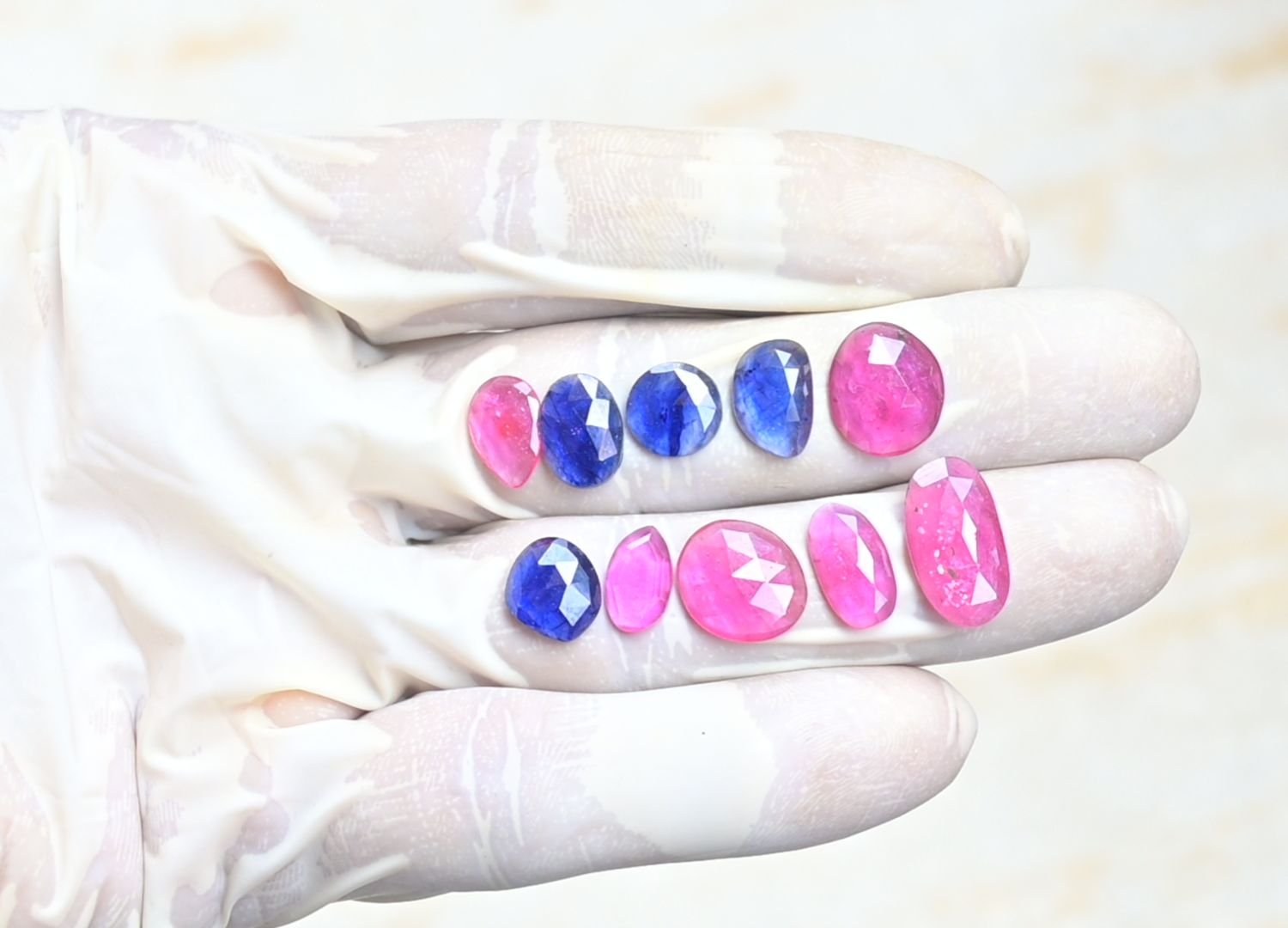 Natural Thailand Multi Sapphire Gemstone Rose Cut Fancy Shape Cabochon High Quality Loose Gemstones For Jewelry Making 9-16 MM Size 10 Pcs V3932