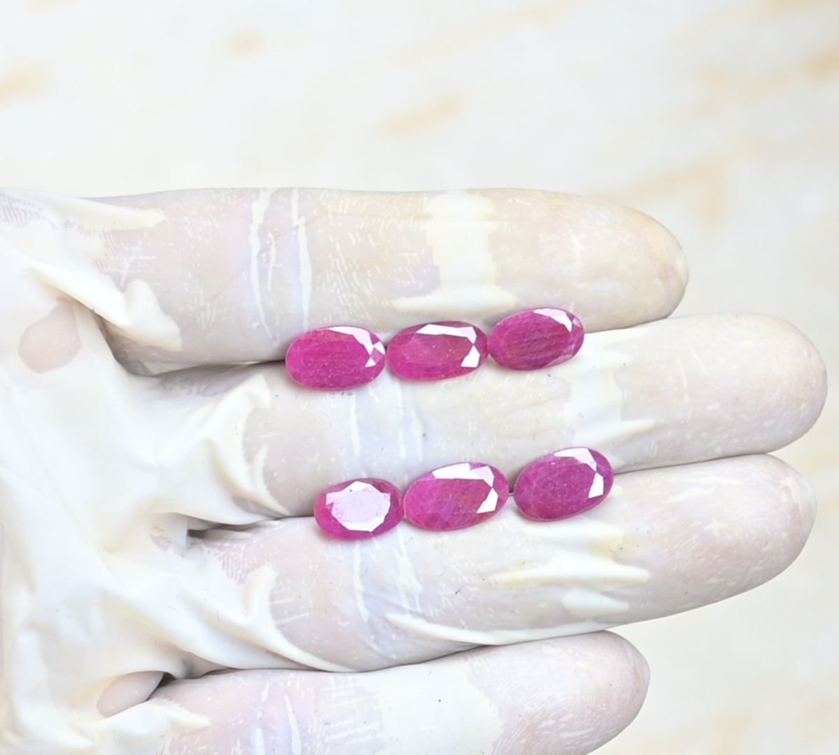 Natural Ruby Gemstone Faceted Cut Oval Shape High Quality Loose Gemstones For Jewelry Making 11-13 MM Size 6 Pcs V3936