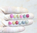 Natural Multi Sapphire Gemstone Rose Cut Oval Shape Cabochon High Quality Loose Gemstones For Jewelry Making 10-11 MM Size 12 Pcs V3940