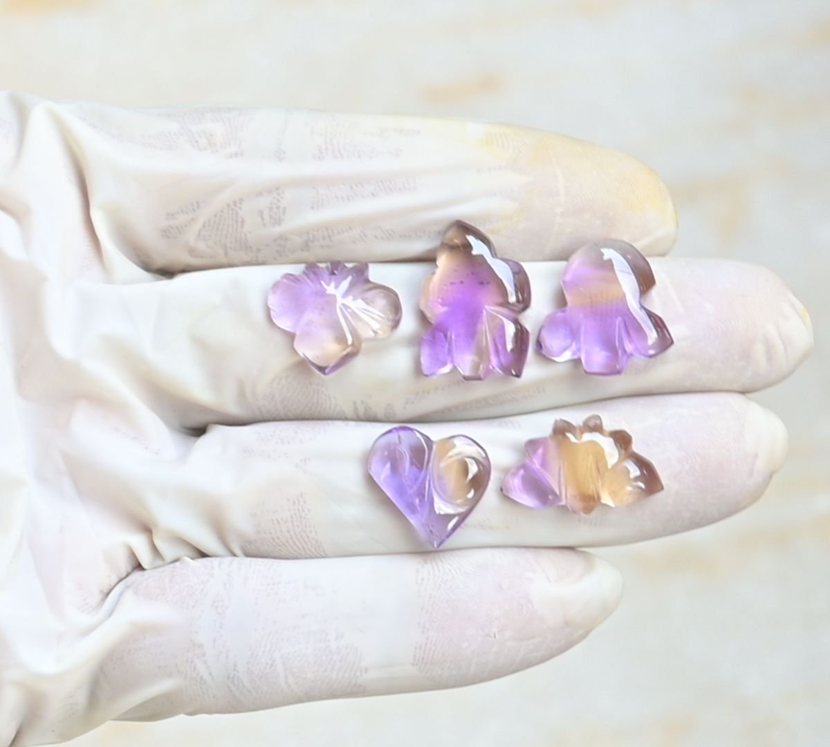 Natural Amethyst Gemstone Smooth Fancy Shape Cabochon High Quality Loose Gemstones For Jewelry Making 14-20 MM Size 5 Pcs V3941