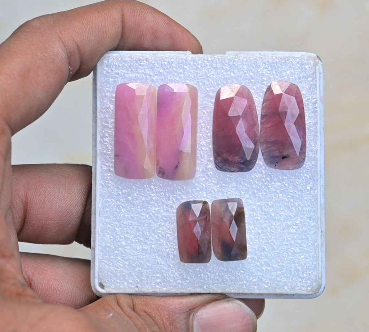 Natural Sapphire Gemstone Rose Cut Fancy Shape Cabochon High Quality Loose Gemstones For Jewelry Making 16-24 MM Size 3 Pair V3953