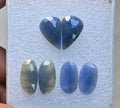 Natural Sapphire Gemstone Rose Cut Fancy Shape Cabochon High Quality Loose Gemstones For Jewelry Making 18-19 MM Size 3 Pair V3954