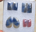 Natural Sapphire Gemstone Rose Cut Fancy Shape Cabochon High Quality Loose Gemstones For Jewelry Making 15-22 MM Size 4 Pair V3955