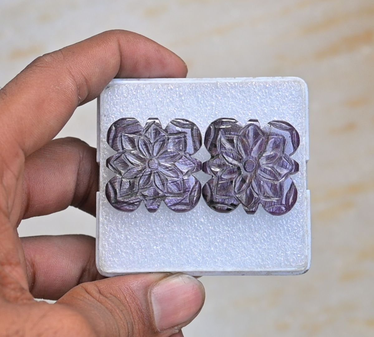 Natural Ruby Gemstone Hand Carved Fancy Shape Cabochon High Quality Loose Gemstones For Jewelry Making 28 MM Size 1 Pair V3956