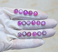 Natural Silky Sapphire Gemstone Rose Cut Round Shape Cabochon High Quality Loose Gemstones For Jewelry Making 7-8 MM Size 17 Pcs V3958