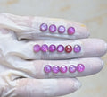 Natural Silky Sapphire Gemstone Rose Cut Round Shape Cabochon High Quality Loose Gemstones For Jewelry Making 7 MM Size 15 Pcs V3959