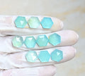 Natural Aqua Chalcedony Gemstone Step Cut Hexagon Shape Cabochon High Quality Loose Gemstones For Jewelry Making 13 MM Size 10 Pcs V3978