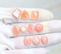 Natural Peach Moonstone Gemstone Rose Cut Mix Shape Cabochon High Quality Loose Gemstones For Jewelry Making 8-14 MM Size 10 Pcs V3983