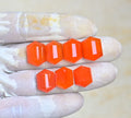 Natural Carnelian Gemstone Step Cut Hexagon Shape Cabochon High Quality Loose Gemstones For Jewelry Making 14-17 MM Size 7 Pcs V3991
