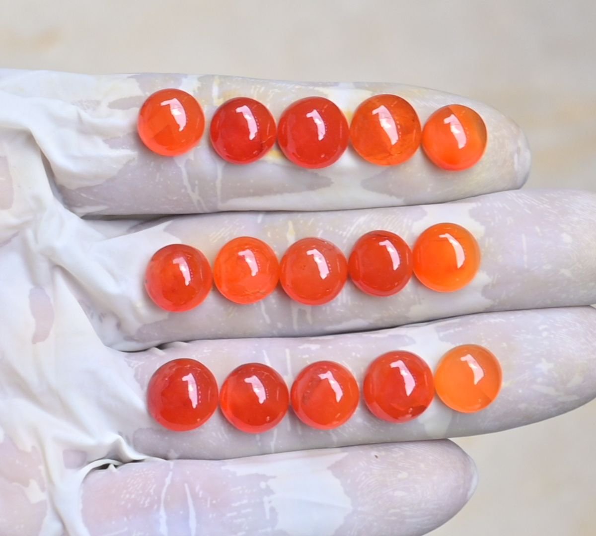 Natural Carnelian Gemstone Smooth Round Shape Cabochon High Quality Loose Gemstones For Jewelry Making 10 MM Size 15 Pcs V3993