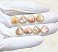 Natural Golden Sapphire Gemstone Rose Cut Heart Shape Cabochon High Quality Loose Gemstones For Jewelry Making 15x8 MM Size 8 Pcs V4006