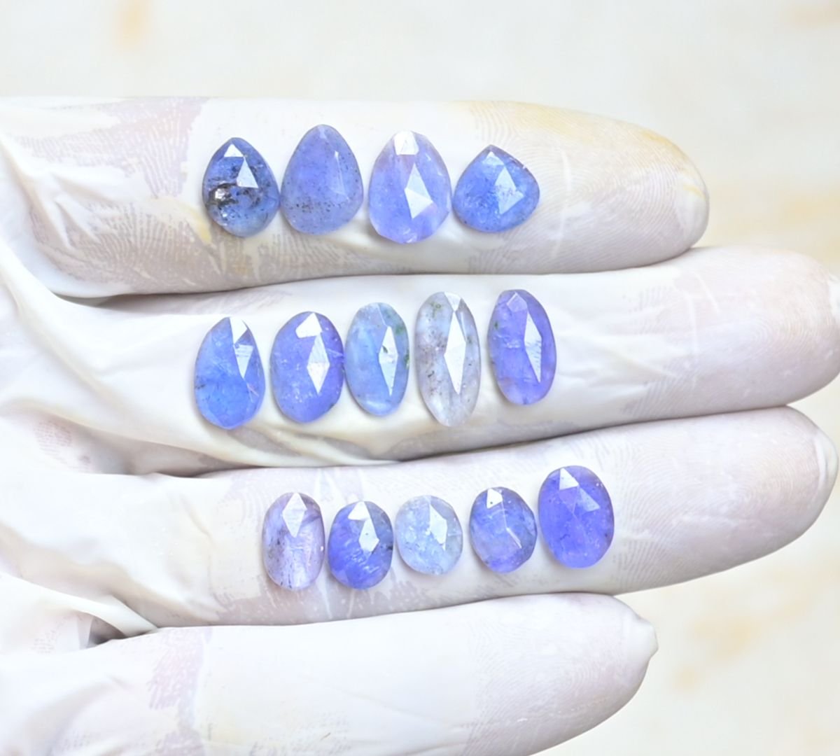 Natural Tanzanite Gemstone Rose Cut Fancy Shape Cabochon High Quality Loose Gemstones For Jewelry Making 8-14 MM 14 Pcs V4009
