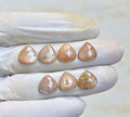 Natural Golden Silky Sapphire Gemstone Rose Cut Heart Shape Cabochon Shape High Quality Loose Gemstones For Jewelry Making 10 MM Size 7 Pcs V4013