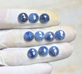 Natural Blue Sapphire Gemstone Rose Cut Round Shape Cabochon Shape High Quality Loose Gemstones For Jewelry Making 10 MM Size 10 Pcs V4018