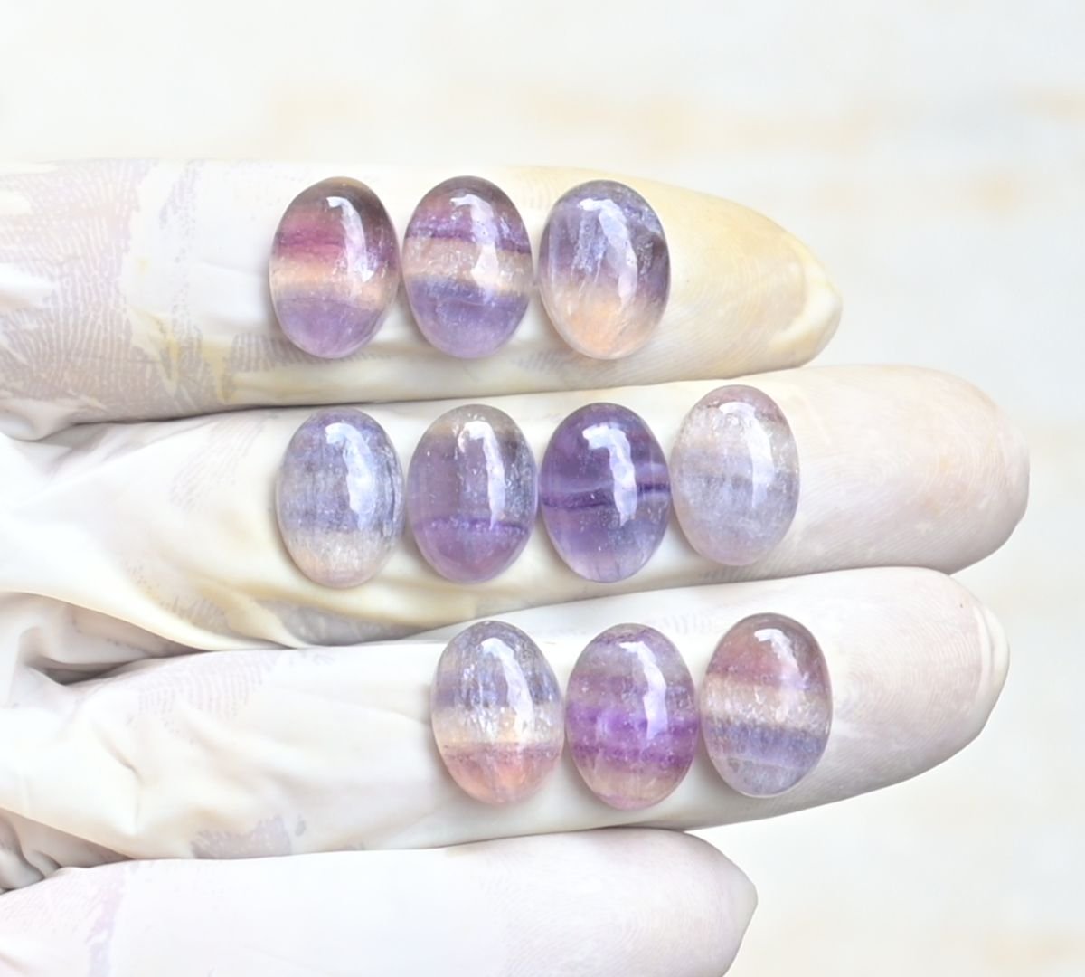 Natural Fluorite Gemstone Smooth Oval Shape Cabochon Shape High Quality Loose Gemstones For Jewelry Making 14x10 MM Size 10 Pcs V4019