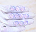Natural Lavender Quartz Gemstone Rose Cut Heart Shape Cabochon High Quality Loose Gemstones For Jewelry Making 12 MM Size 10 Pcs V4026