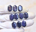 Natural Blue Sandstone Gemstone Step Cut Hexagon Shape Cabochon High Quality Loose Gemstones For Jewelry Making 16x10 MM Size 10 Pcs V4038