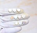 Natural Mother Of Pearl Gemstone Smooth Heart Shape Cabochon High Quality Loose Gemstones For Jewelry Making 9-10 MM Size 10 Pcs V4041
