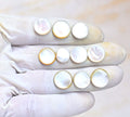 Natural Mother Of Pearl Gemstone Smooth Round Shape Cabochon High Quality Loose Gemstones For Jewelry Making 10-12 MM Size 10 Pcs V4042