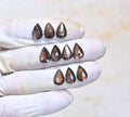 Natural Golden Sapphire Gemstone Rose Cut Pear Shape Cabochon Shape High Quality Loose Gemstones For Jewelry Making 12x8 MM Size 10 Pcs V4048