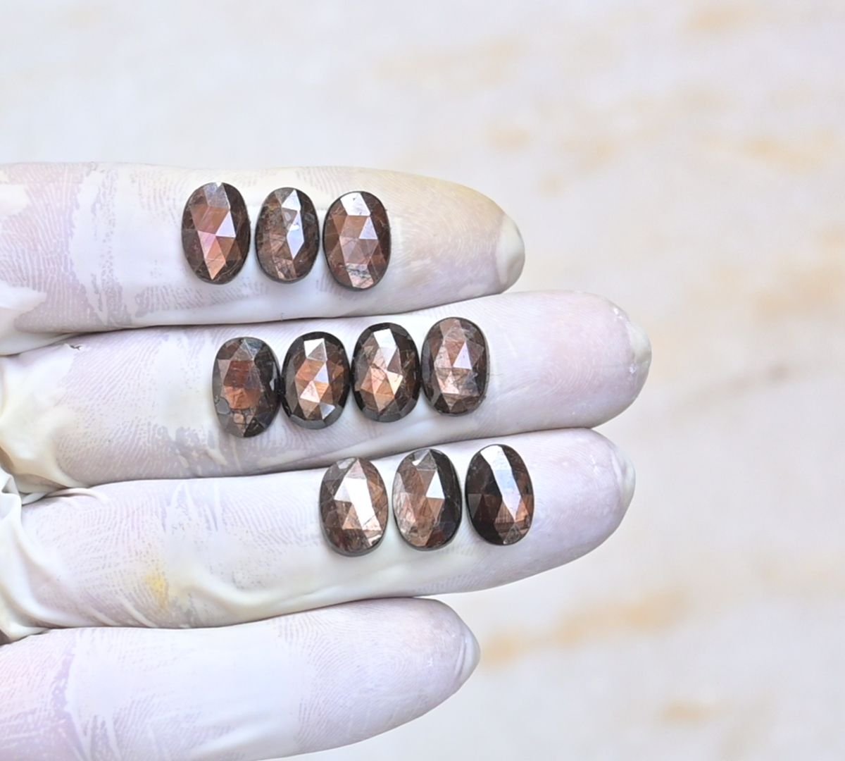 Natural Golden Sapphire Gemstone Rose Cut Oval Shape Cabochon Shape High Quality Loose Gemstones For Jewelry Making 12x8 MM Size 10 Pcs V4049