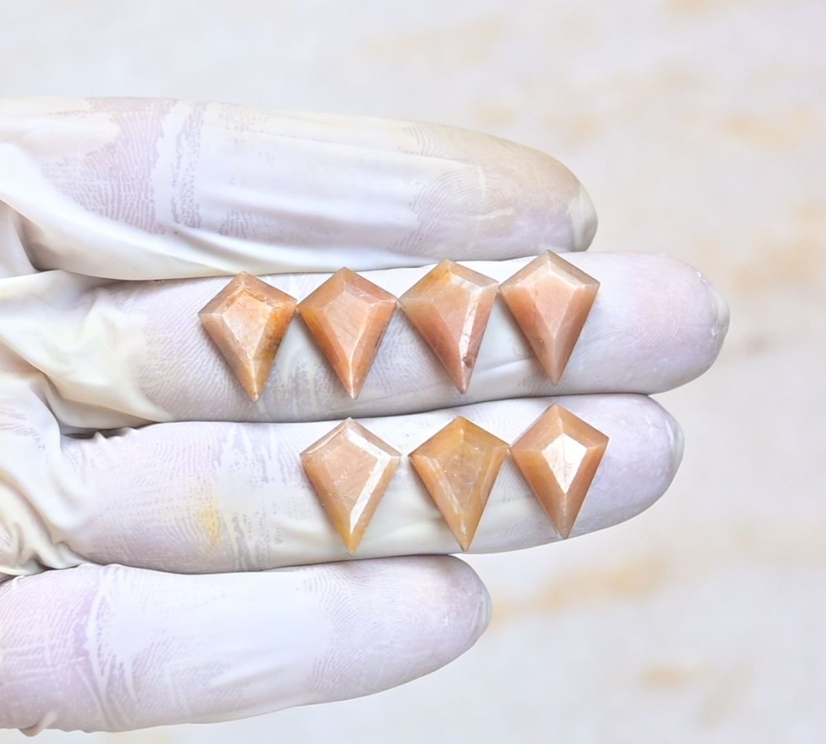 Natural Yellow Silky Sapphire Gemstone Step Cut Fancy Shape Cabochon Shape High Quality Loose Gemstones For Jewelry Making 16x12 MM Size 7 Pcs V4051