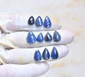 Natural Blue Sapphire Gemstone Rose Cut Pear Shape Cabochon Shape High Quality Loose Gemstones For Jewelry Making 11-15 MM Size 10 Pcs V4054